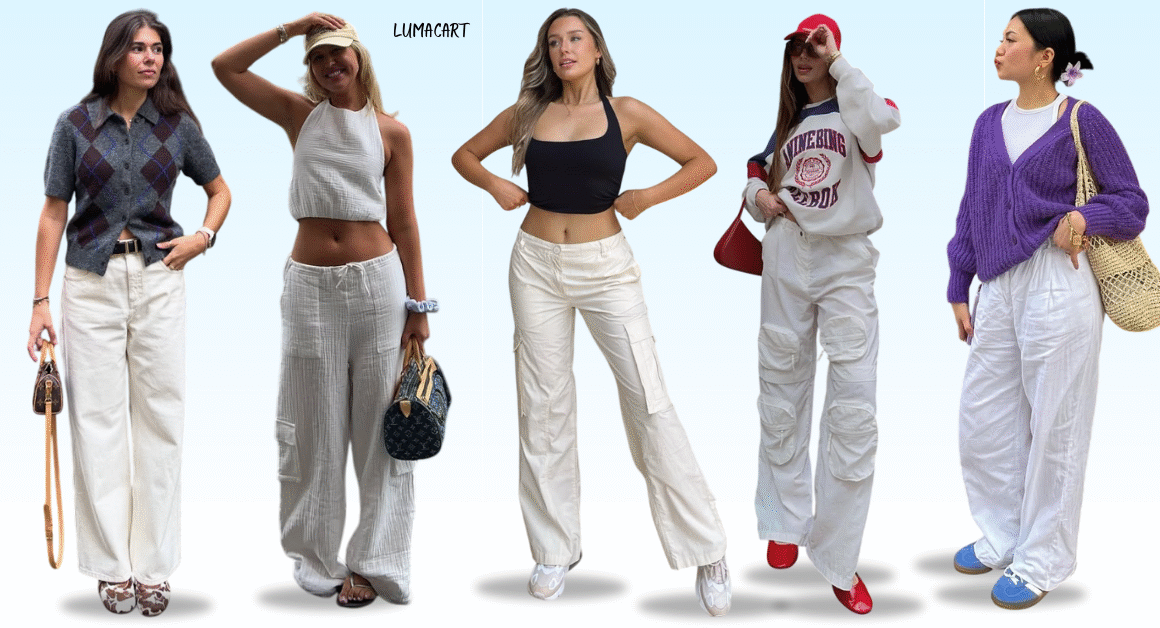 White Cargo Trousers