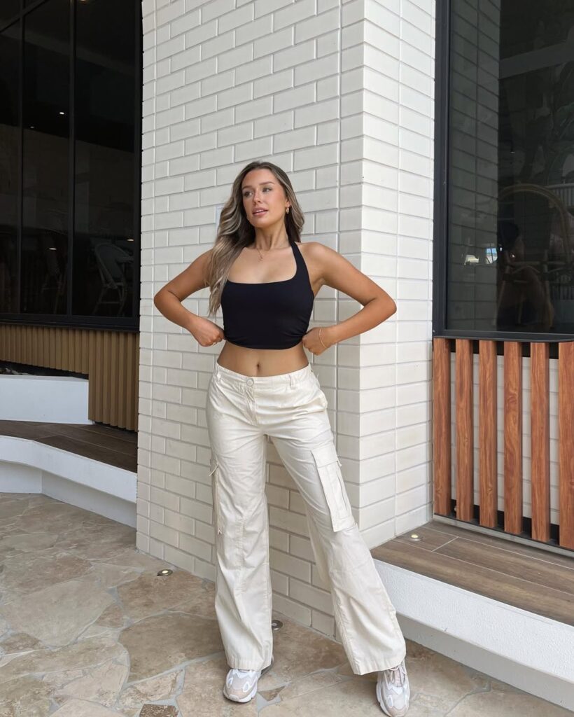 White Cargo Trousers