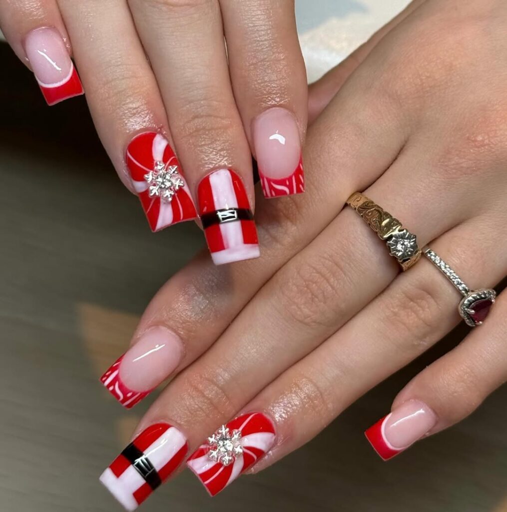 Santa Themed Nail