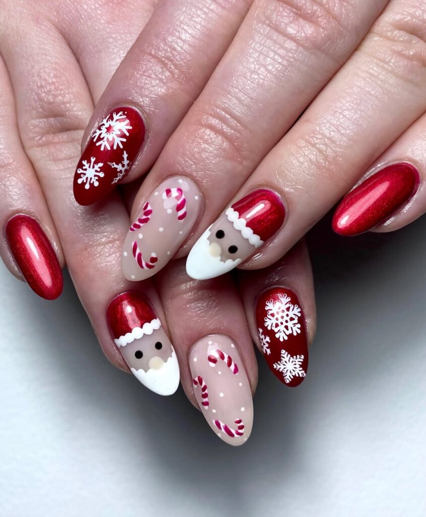 Santa Themed Nail