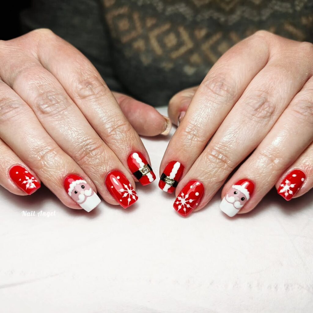 Santa Themed Nail