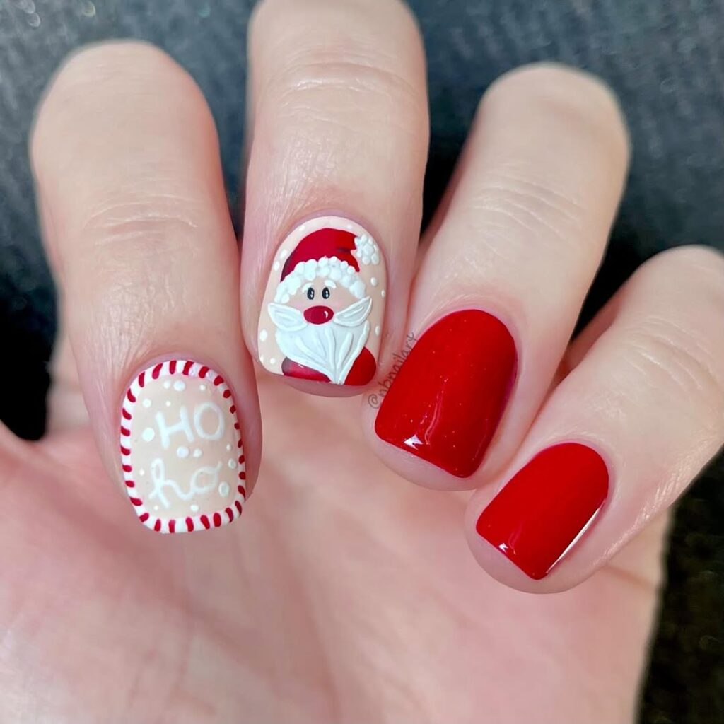 Santa Themed Nail