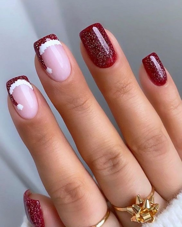 Santa Themed Nail