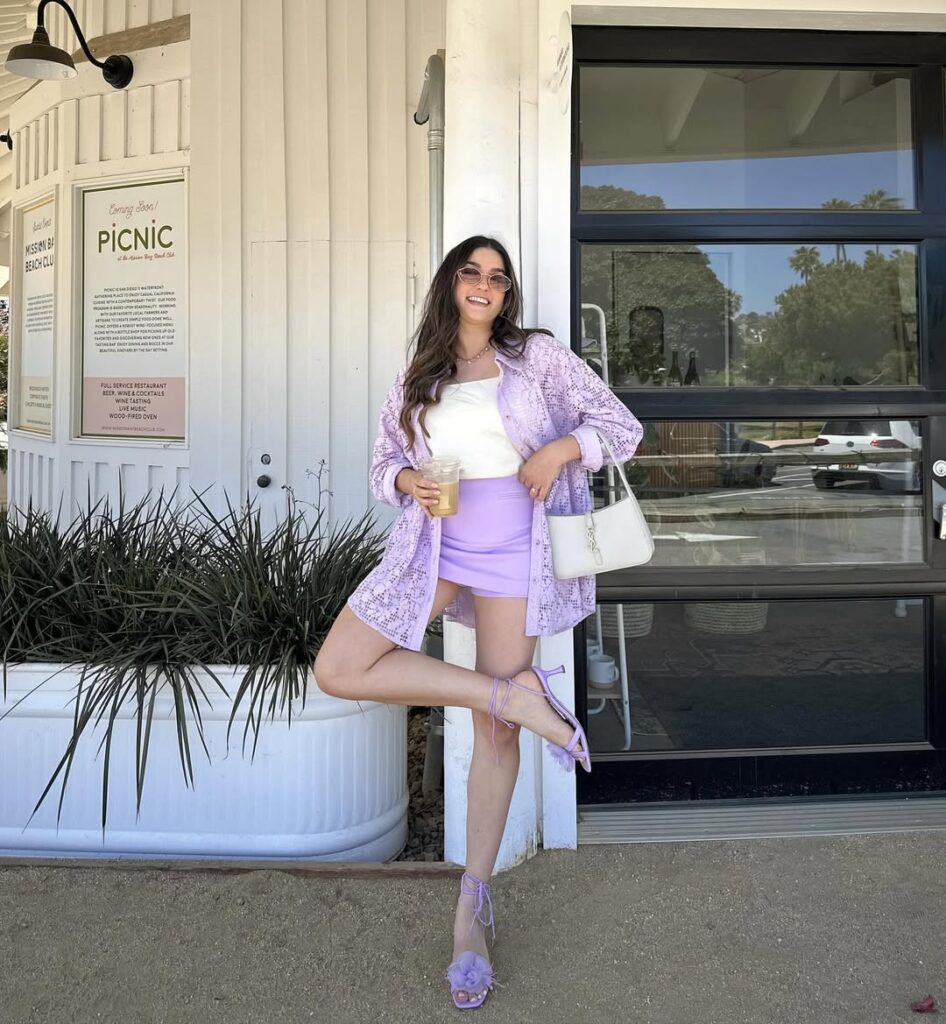 Purple Shorts Outfits